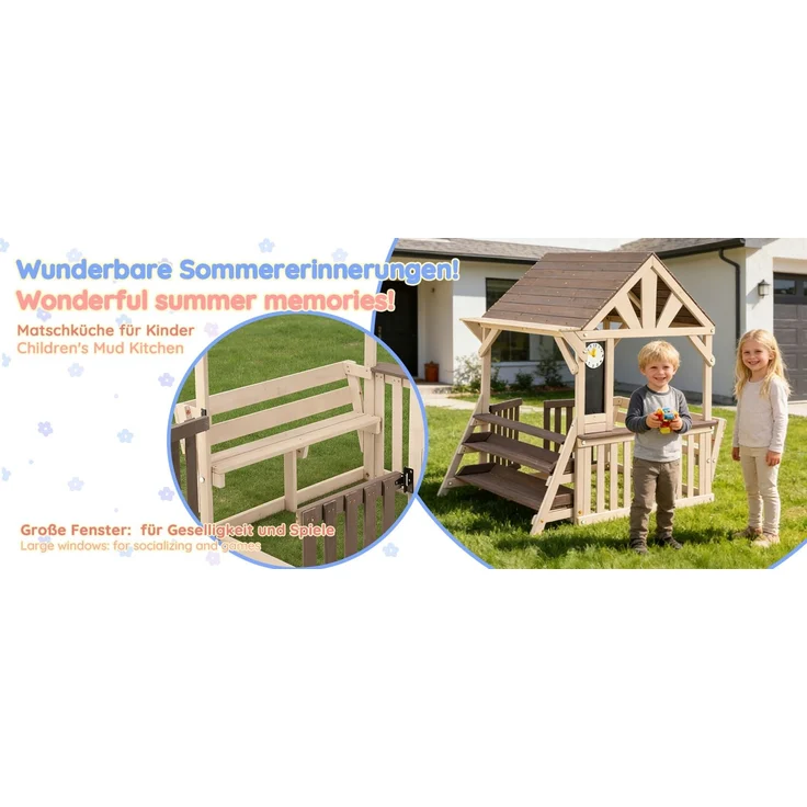 ZUBALIYA Geeignet für Kinder ab 3 Jahren, mit einem Mehrzweck-Pflanzen- und Spielzeugregal, 114.00 x 147.50 x 156.00 cm, fürs Kinderzimmer, Samt, Grau und Beige – Bild 10