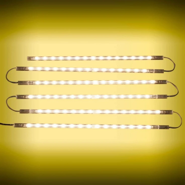 SEBSON Aufbauleuchte LED Lichtleiste 30cm 12V warmweiß 6-tlg, mit Stecker und Schalter – Bild 2