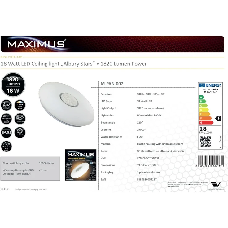 LED-Deckenleuchte Maximus Albury Sterne Optik Deckenlampe Raumleuchte Zimmerlampe Zimmerleuchte Wohnzimmerlampe Schlafzimmerlampe – Bild 9