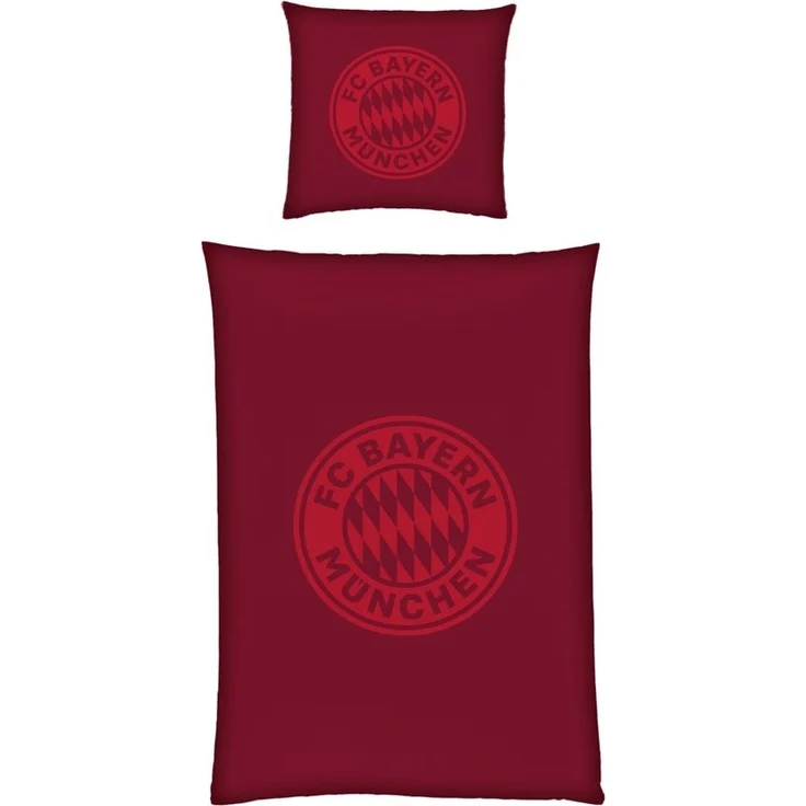 FC Bayern München Bettwäsche FC Bayern München I Bettwäsche Satin I Bordeaux I 135x200 cm, 100% Baumwolle – Bild 1