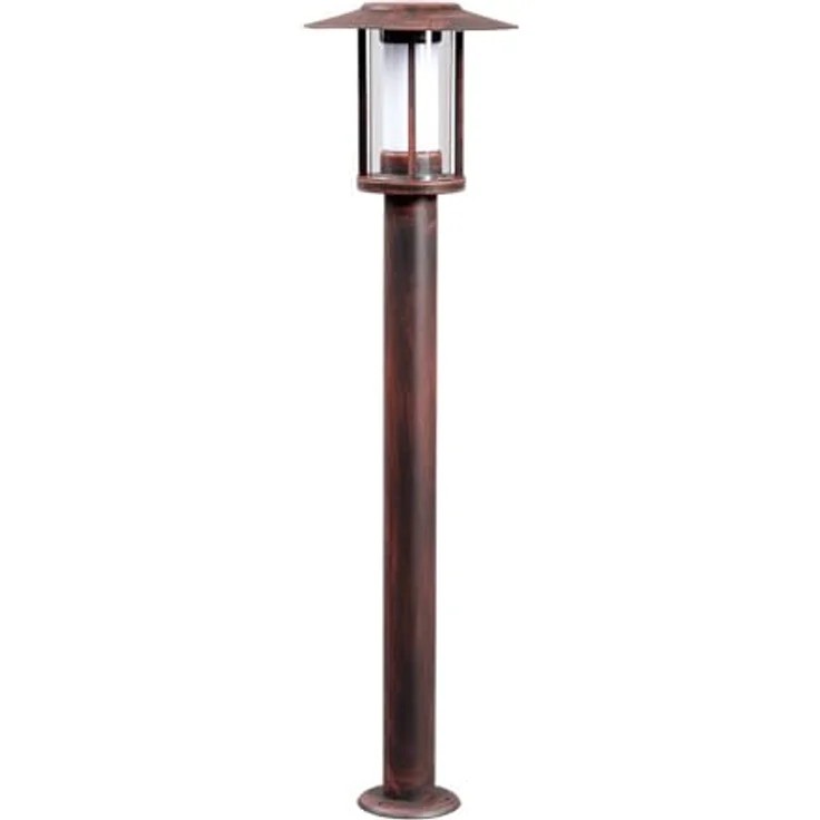 Lindby LED Außenleuchte Pavlos, spritzwassergeschützt, Vintage Rustikal in Braun aus Edelstahl, 1-flammig, Wegeleuchte, Pollerleuchte, Sockelleuchte – Bild 1