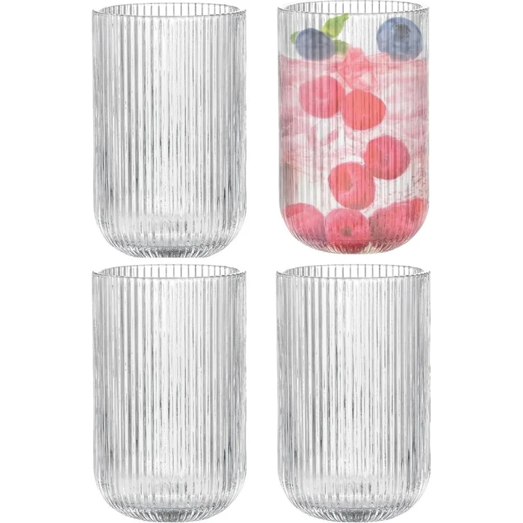 Zoha Gläser-Set Relief Crystal Glas Set - Latte Macchiato Tee Softdrink, Glas, Hitzebeständig - verschiedene Größen
