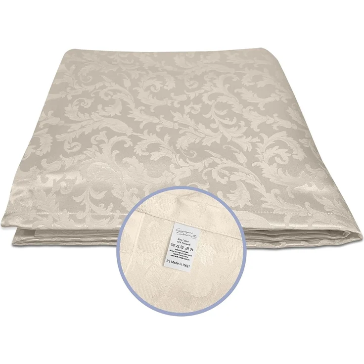 Giovanni Dolcinotti | rechteckige Tischdecke Weihnachten 140x280 cm Jacquard Damast - 12-Sitzer - 100% Made in Italy - Farbe Elfenbein – Bild 5