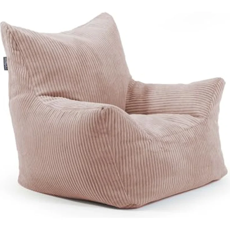 mokebo Der Pausenheld Kindersessel aus Cord, ergonomischer Kindersitzsack in Rosa für Kinder von 2 bis 6 Jahren – Bild 1