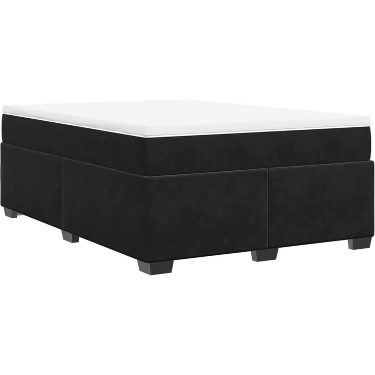 vidaXL Boxspringbett mit Matratze Schwarz 160x200 cm Samt 3285295 – Bild 2