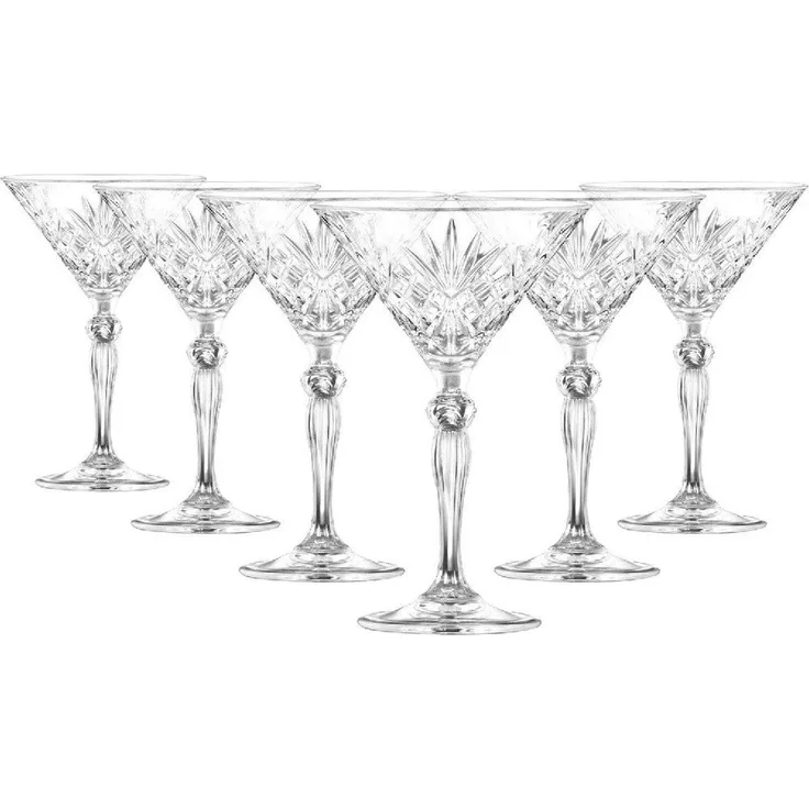 RCR Cocktailglas RCR Melodia Martiniglas 210 ml 6er Set, Kristallglas