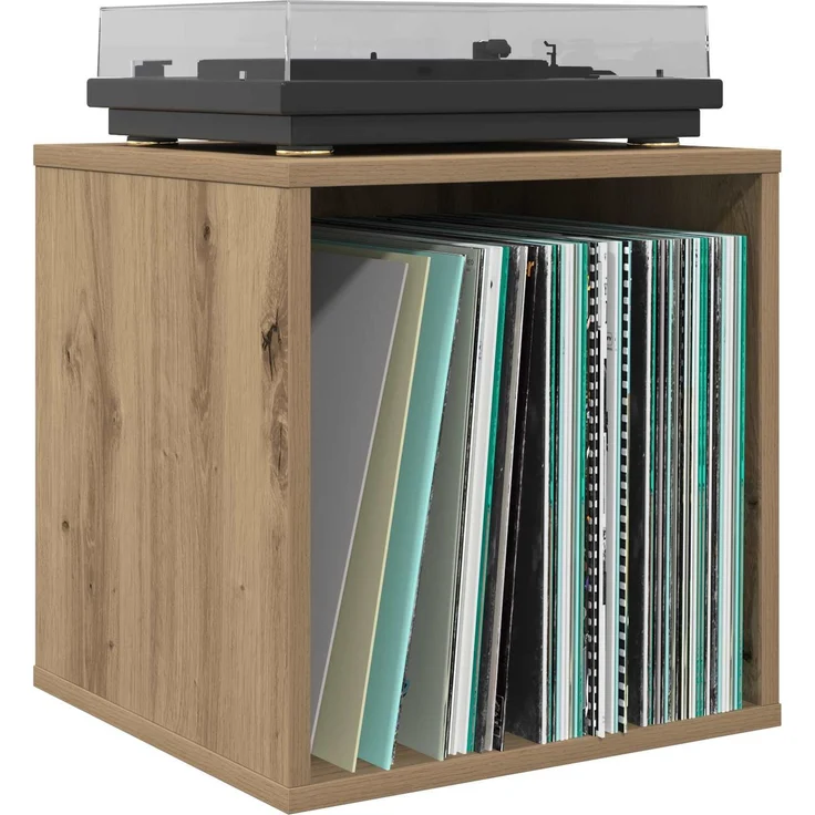 vidaXL Vinyl Album Box Artisan-Eiche 37 x 36,5 x 38 cm Holzwerkstoff 8012856 – Bild 3