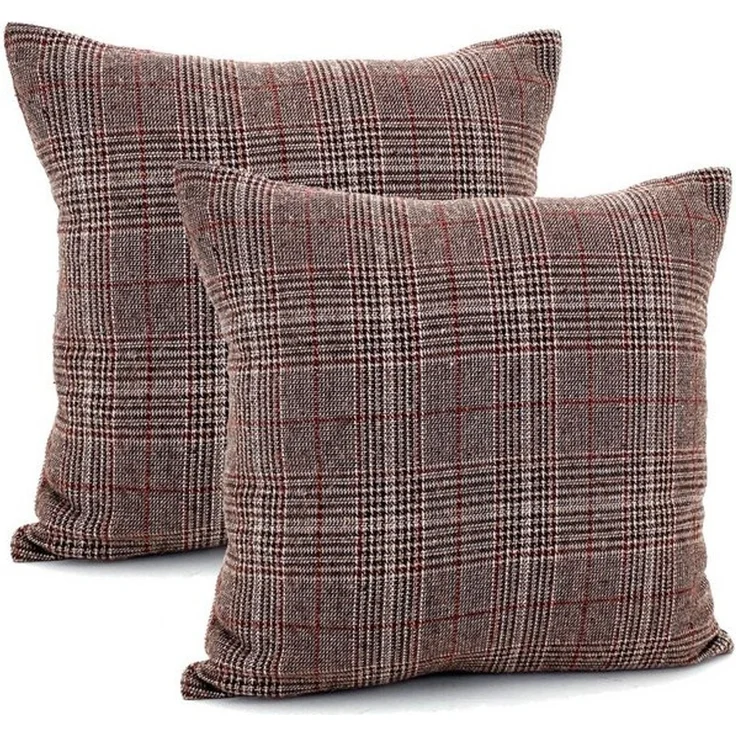 heimtexland Dekokissen 2er Set Kissenhülle Tartan kariert Schottenkaro, verdeckter Reißverschluß – Bild 4