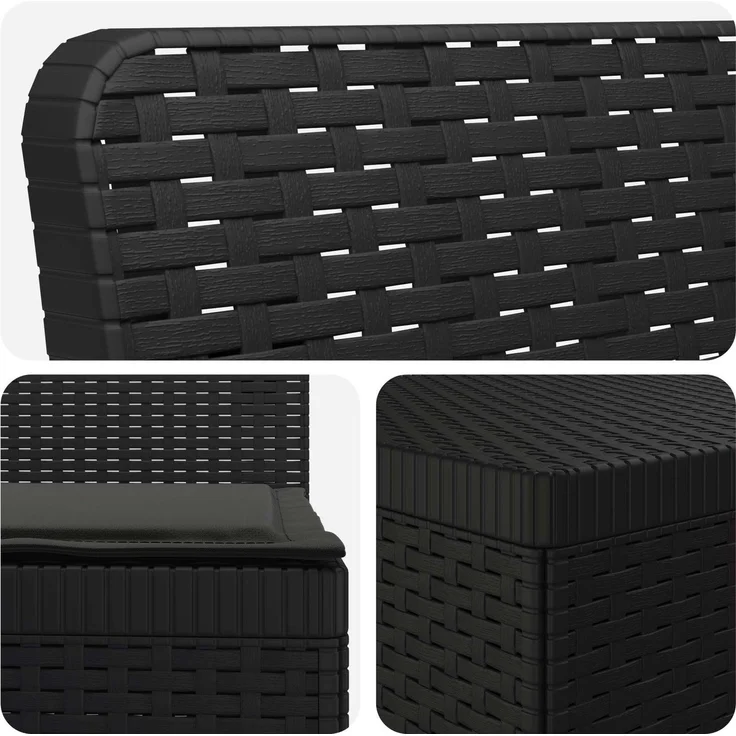vidaXL 5-Sitzer Gartensofa mit Kissen Rattan-Look PP Anthrazit 3443891 – Bild 7
