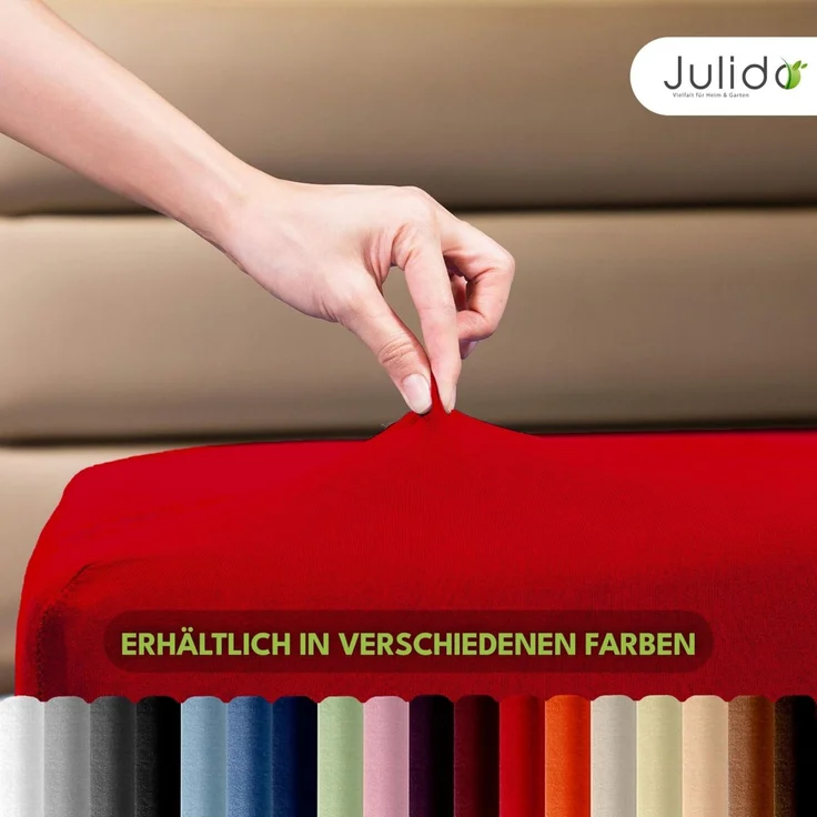 Jersey Spannbettlaken 140-160x200 100% Baumwolle weich bügelfrei komfort Rot – Bild 8