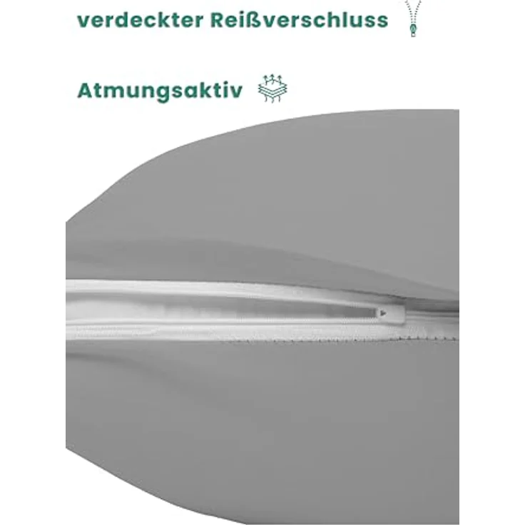 livessa Seitenschläferkissen mit bezug 40x145 cm - Schwangersschaftskissen - Schlafkissen, Kissen mit Bezug, Seitenschläferkissen : 100% Mikrofaser, Kissenbezug: 100% Baumwolle, Stillkissen mit Kissenbezug – Bild 5
