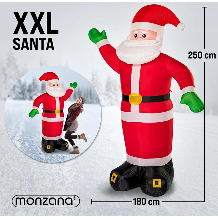 Monzana Weihnachtsmann mit Beleuchtung XXL aufblasbar – Bild 6