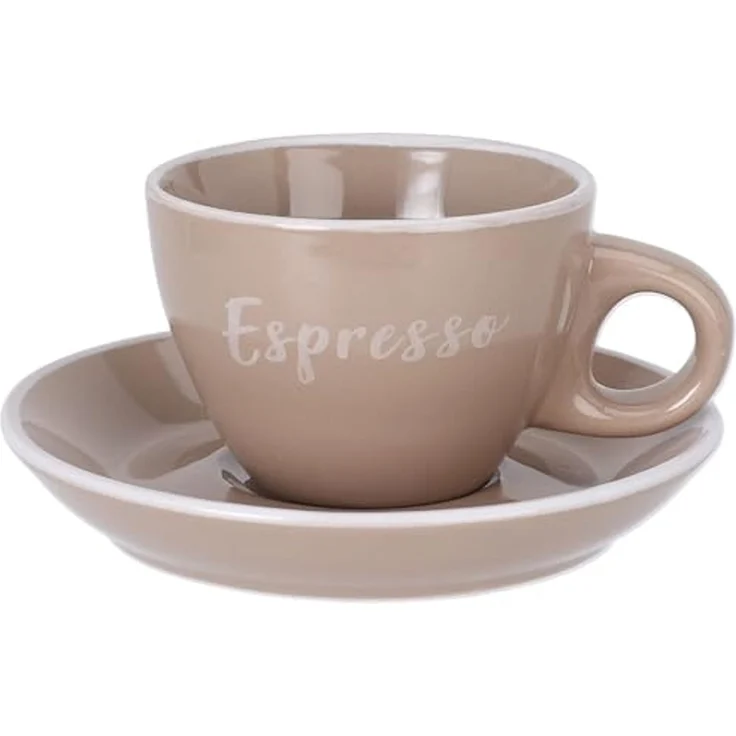 Annastore Espressotasse 4-tlg. Set Kaffeetassen mit Unterteller aus Keramik Cappuccino-Tassen, Espressotassen, Spülmaschinengeeignet – Bild 2