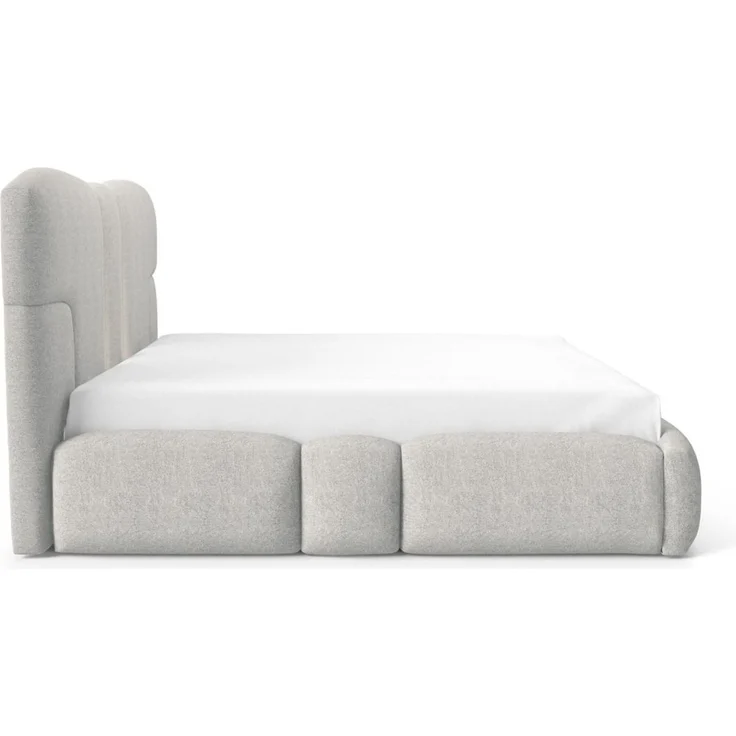 Polsterbett Schlafzimmerbett JORDAN 180x200cm Komplettset in Stoff Doha Hellgrau – Bild 3