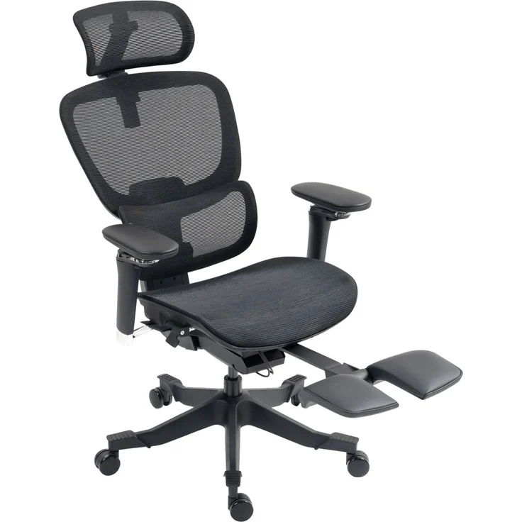 Novel 'DOMINIC' Drehstuhl, Stoff schwarz, 72.5 x 118.5 x 67.5 cm, mit Beinauflage und 140 kg belastbar – Bild 3