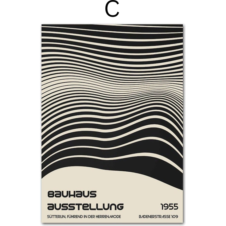 Poster Bauhaus Ausstellung mit verschiedenen Formen und Muster als Deko Print ohne Rahmen - C / 60 x 90 cm