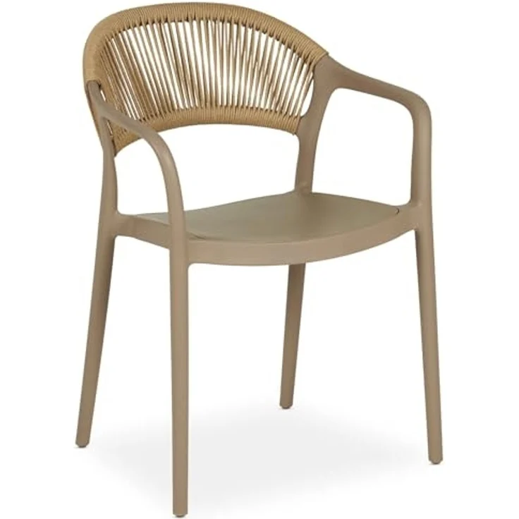 IDIMEX Garten-Essgruppe NARCISO, moderne Garten Sitzgruppe 1 Tisch & 6 Stühle mit Rope champagner – Bild 3