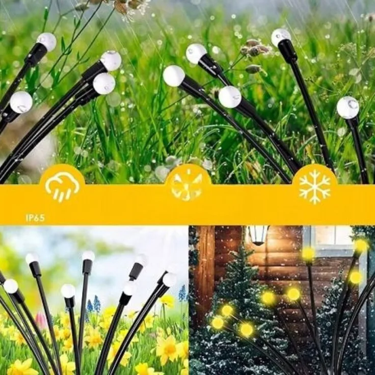 2er Solar Gartenleuchten mit Kugeln – 68 cm LED Solarstecker für Außen
