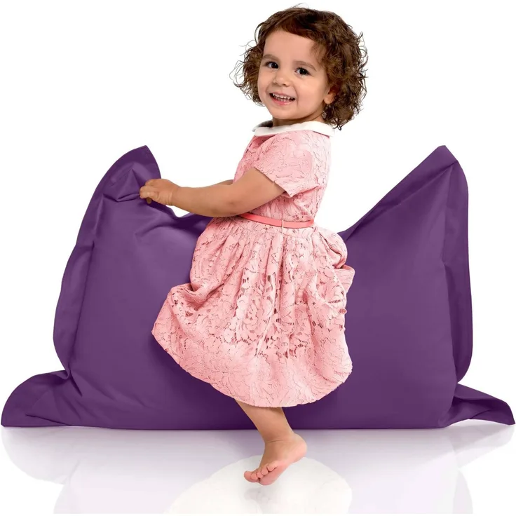 Green Bean® Kinder-Sitzsack 70x100cm & 70 Liter EPS-Perlen Füllung - Indoor & Outdoor Bean Bag Sitzkissen - Lila