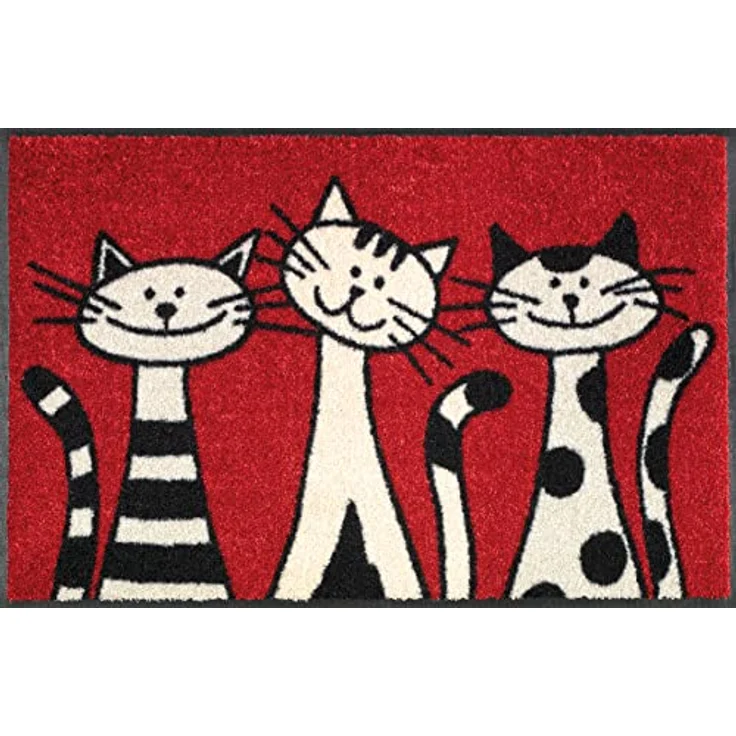 wash+dry by Kleen-Tex Fußmatte Three Cats, rechteckig, Höhe: 9 mm, Schmutzfangmatte, Motiv Katzen, rutschhemmend, waschbar – Bild 2