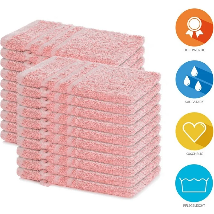 Lavea Waschhandschuh 20er Set Waschhandschuhe, 15 x 21 cm, Elena-Frottierserie, Waschlappen, (20-St), 500 g/m² Frottier, weich & saugstark, pflegeleicht – Bild 2