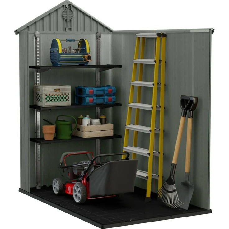 Dmora Gartenhaus Osoyoos, Gartenhütte, Gartenhaus, Werkzeugschuppen, 126x185 h205 cm, Grün – Bild 4