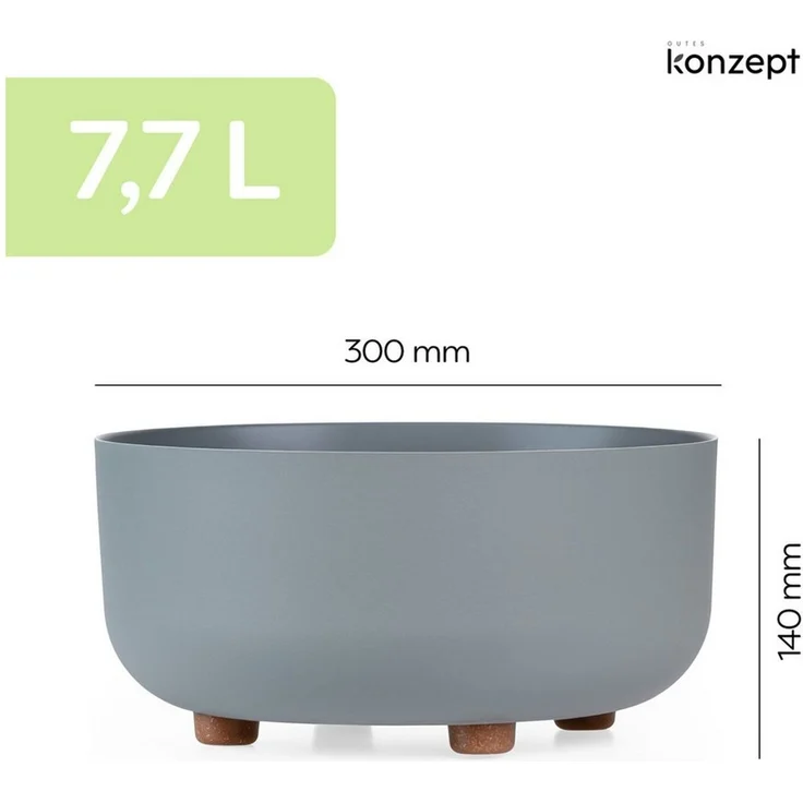 KONZEPT Blumentopf mit Füßen Ø 30 cm, Höhe 14 cm, für innen & außen, Kratzfest, Leicht, UV-beständig, Wetterfest, mit Füßen – Bild 3