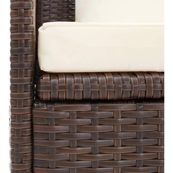 vidaXL Garten-Sofabett mit Kissen Poly Rattan Braun 49392 – Bild 7