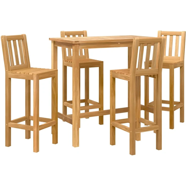 vidaXL Outdoor Bar Set 5 stk. Unbehandelt 110 x 60 x 105 cm 3422499 – Bild 2