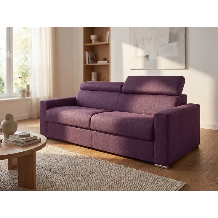 Vente-unique - VIZIR Sofa Stoff Violett - B 223 cm94 cm x H 110 cm95 cm x L 176 cm