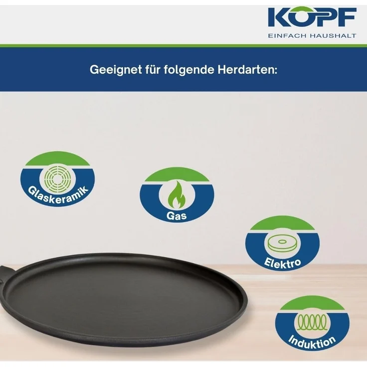 Kopf Crêpepfanne Marra, Aluminiumguss, 28 cm, ILAG Beschichtung, inkl. Teigverteiler – Bild 3