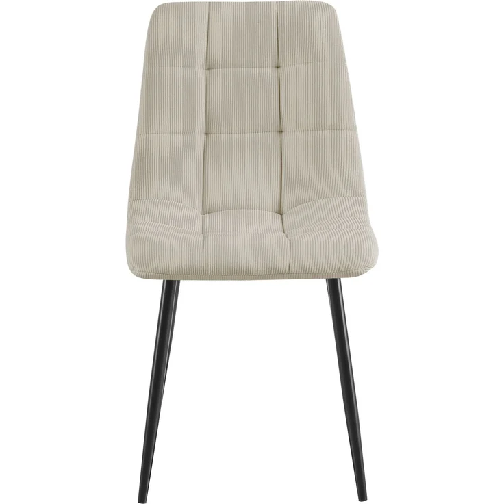 CLP 2er Set Esszimmerstuhl Tilde gepolstert mit Rückenlehne bis 150 kg belastbar - Farbe:creme;Material:Cord – Bild 3