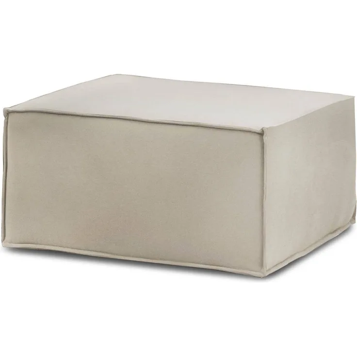 Dmora Avolasca-Pouf, Wohnzimmer-Pouf, Relaxsessel aus gepolstertem Stoff, 100 % Made in Italy, 80 x 70 x 43 cm, Taupe