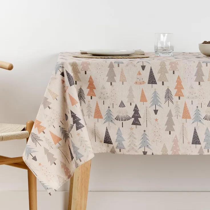Belum Weihnachtstischdecke, 300x140 cm, schmutzabweisend, 100% Baumwolle, harzfrei, kein Wachstuch, Baumwollgefühl, wasserdicht, flüssigkeitsabweisend