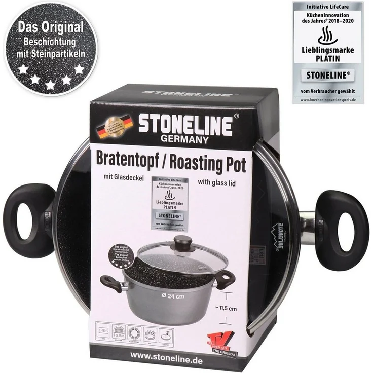 STONELINE Kochtopf, Aluminium (1-tlg), mit Glasdeckel, Induktion – Bild 3