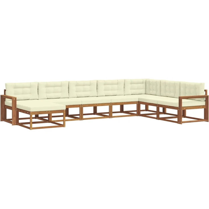 vidaXL Outdoor-Sofagarnitur 8 stk. 8-Sitzer Natur und Creme 3368003 – Bild 2