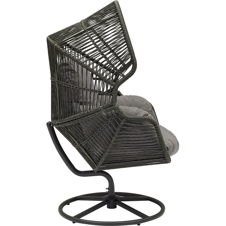 SUNORA Loungesessel, Geflecht: Kunststoff grau, Gestell: Stahl anthrazit, inklusive Kissen – Bild 3