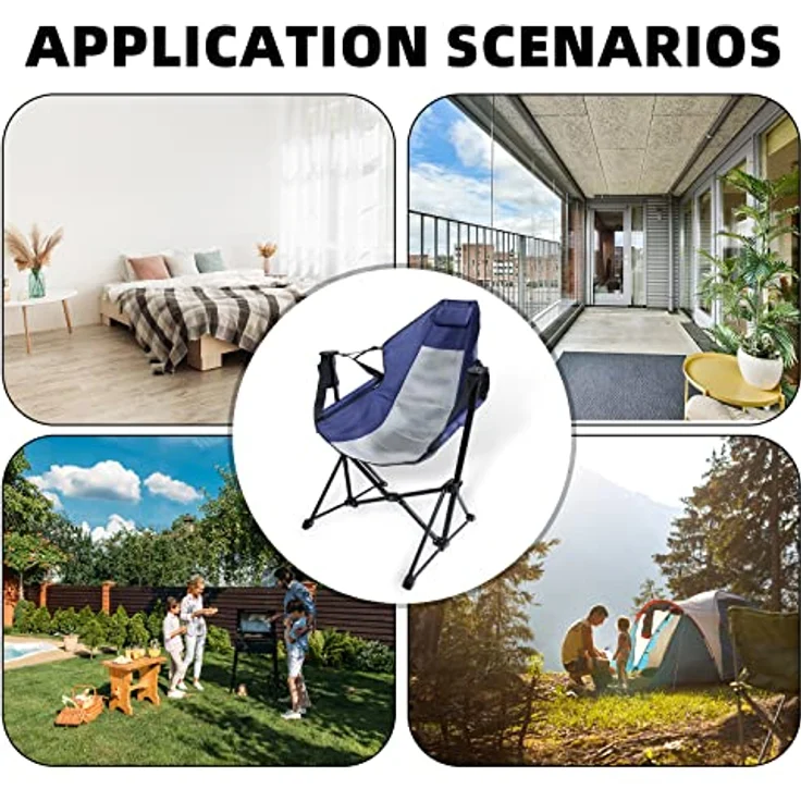 CCLIFE Schaukelstuhl Camping extra groß, Campingstuhl Schaukel Gartenstuhl Faltbar, klappstuhl Outdoor Regiestuhl Strandstuhl – Bild 7