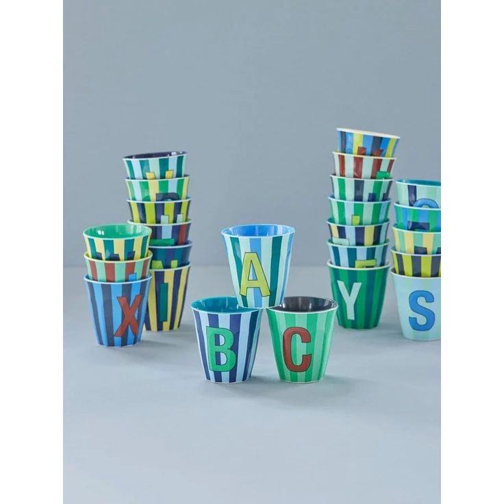 Rice Stripes Melamin Becher Buchstabe M – Bild 2