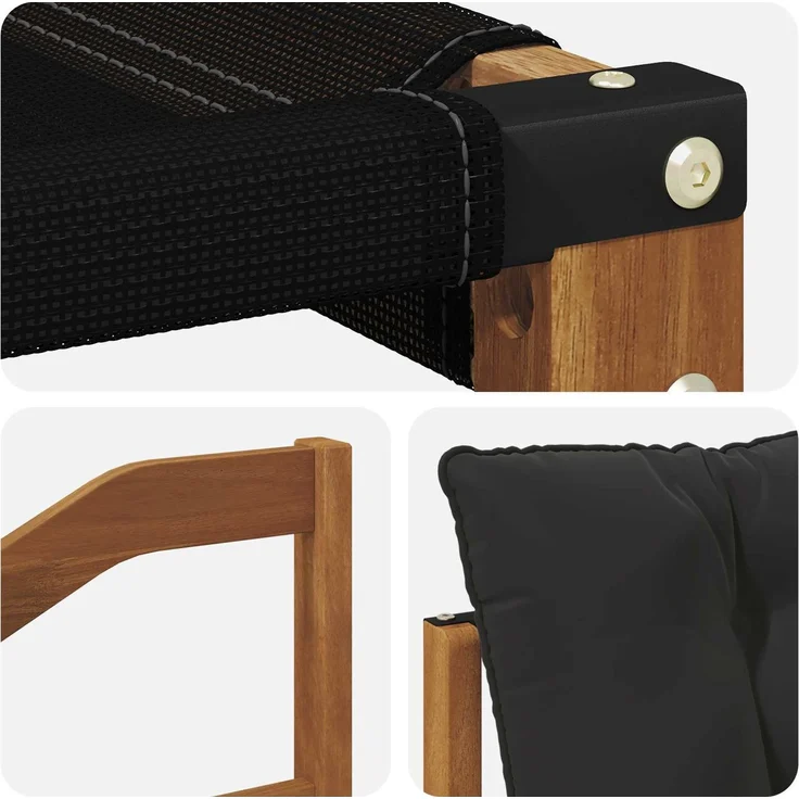 vidaXL Outdoor-Sofagarnitur 5 stk. 5-Sitzer Natur und Schwarz 3369371 – Bild 7