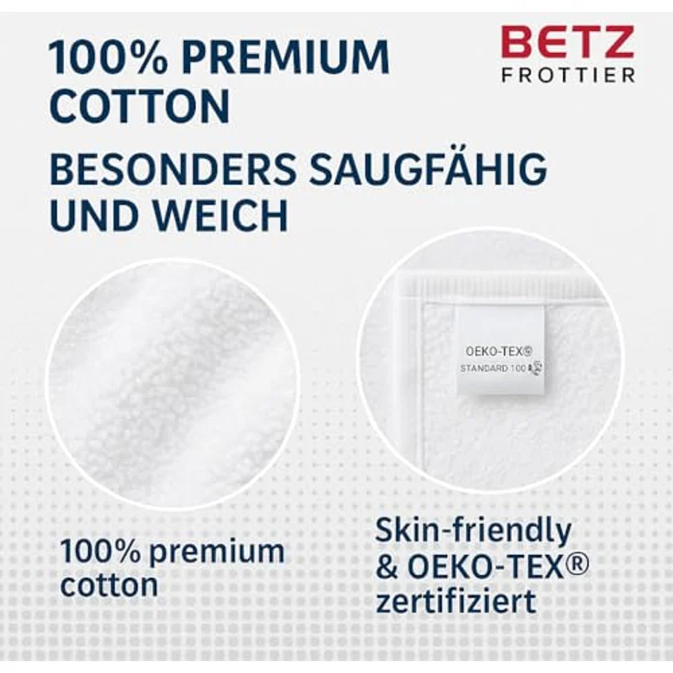 Betz Badetücher 2 Stück Badetuch groß XXL Saunatücher Strandtuch Dresden 100x200 cm, 100% Baumwolle (Set, 2-St), Farbe weiß – Bild 9