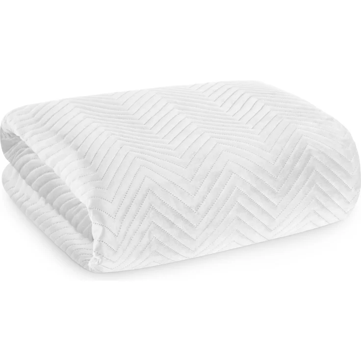Tagesdecke Velours Samtdecke Gesteppt Steppdecke Klassische Decke SOFIA weiß 230x260 cm – Bild 1