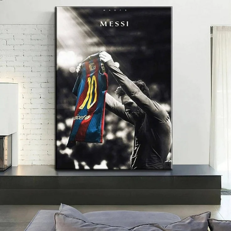 JUSTGOODMOOD Poster Fußball Lionel Messi Nummer 10 bei Fc Barcelona als Deko Print ohne Ra, (1 St) – Bild 3