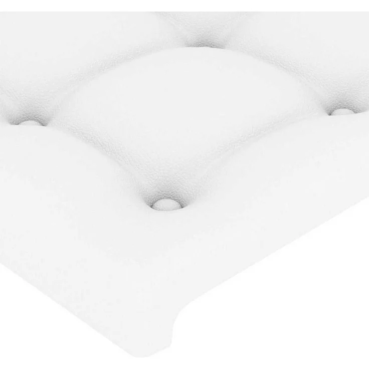 vidaXL Bett LED Kopfteil Weiß 200x5x118/128 cm Kunstleder (1-tlg) – Bild 4