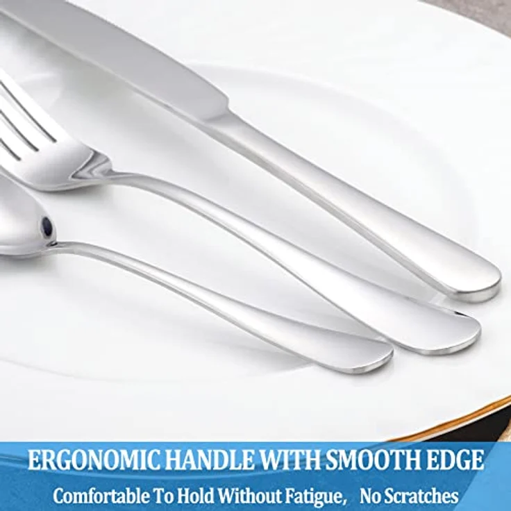 Teelöffel-Set, 16 Stück, 17 cm, Silber-Löffel, Premium-Lebensmittelqualität, 18 10 Edelstahl, langlebige Metall-Teelöffel, kleine Besteck-Löffel, Küchen-Löffel, Spiegel-Finish & spülmaschinenfest 6. 7'' silber – Bild 6