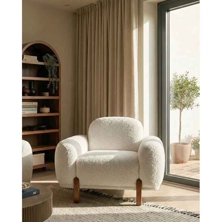 Sessel Bouclé weiß ODNES – Bild 3