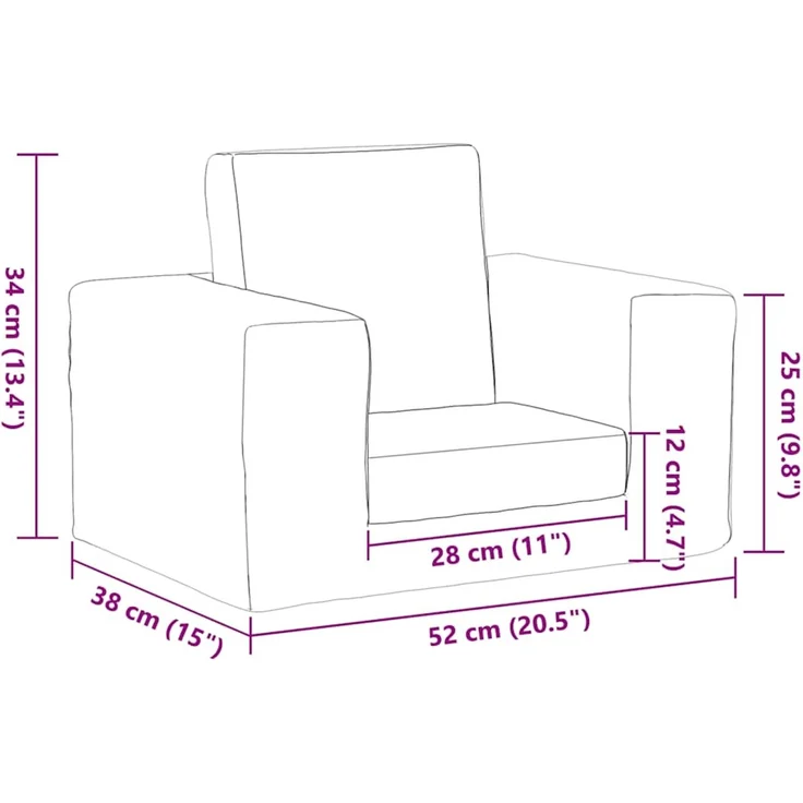 vidaXL Schlafsofa für Kinder Blau Weicher Plüsch 4104788 – Bild 9