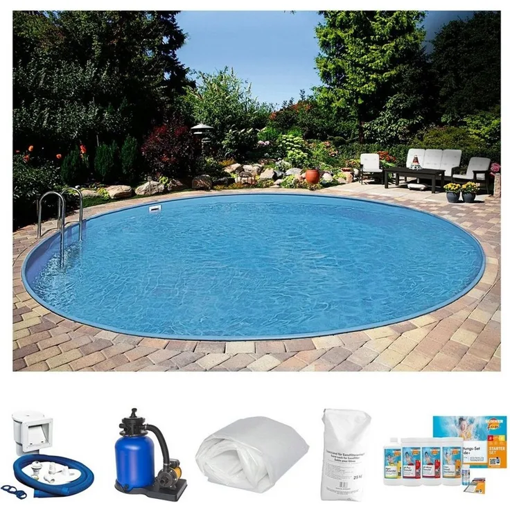 Clear Pool Rundpool PREMIUM IBIZA (Set, 6-tlg), inkl. umfangreichem Zubehör in verschiedeneren Größen