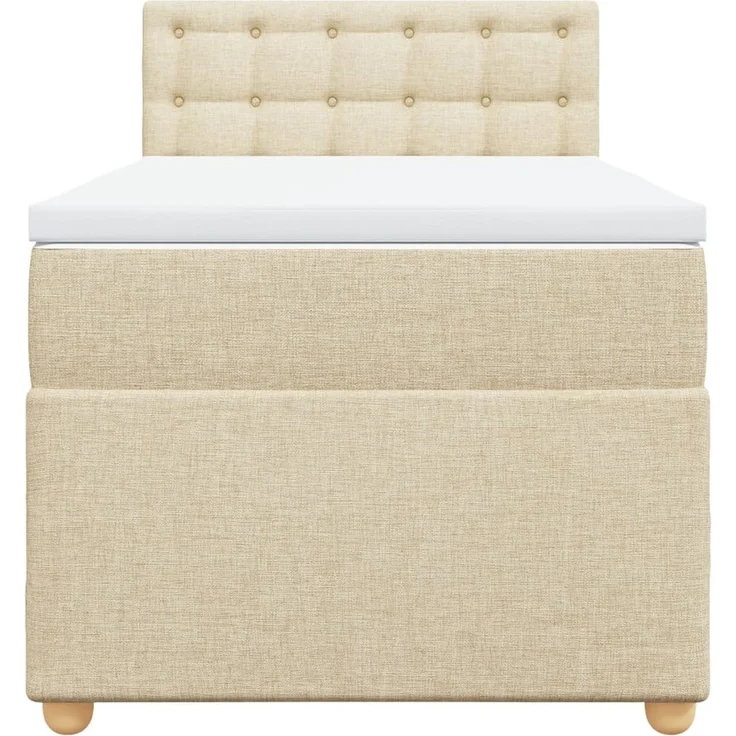 vidaXL Boxspringbett mit Matratze Creme 90x190 cm Stoff 3288854 – Bild 6