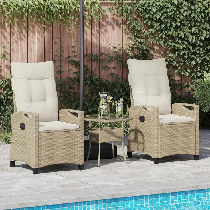 vidaXL Gartenstuhl 2 pcs Beige und Creme 56 x 60 x 112 cm 42026834 – Bild 3